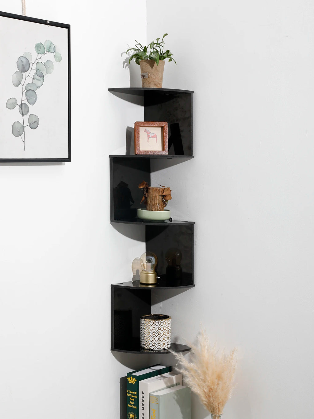 2/4/5 Layers PVC Wooden Corner Shelf