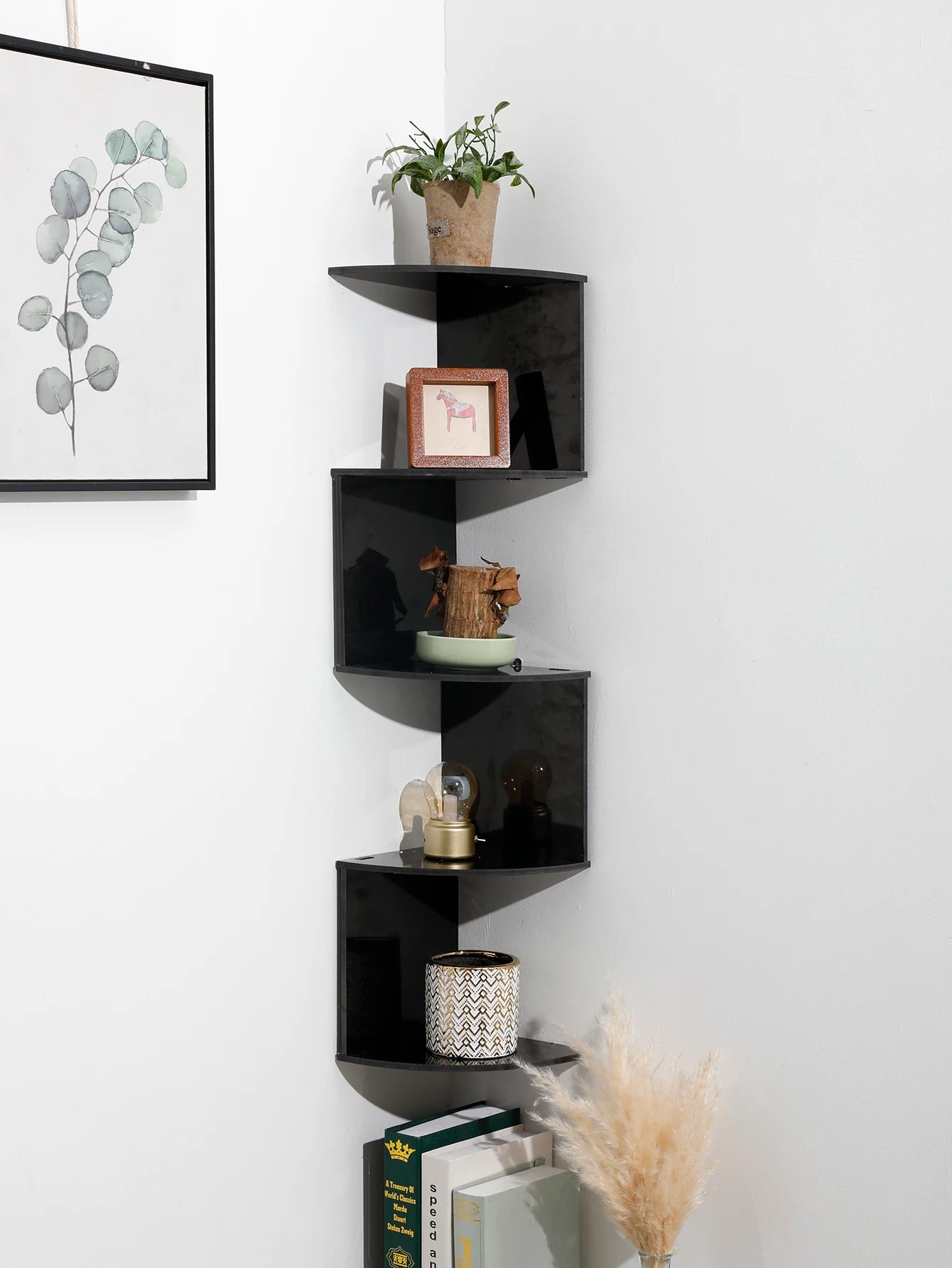 2/4/5 Layers PVC Wooden Corner Shelf