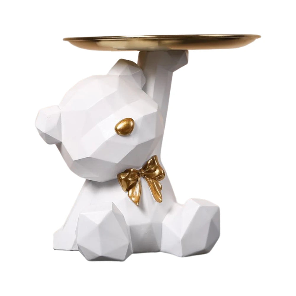 Storage Sculpture Geometric Bear Resin Desk Decoration