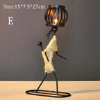 Nordic Metal Candlestick Abstract Character Sculpture
