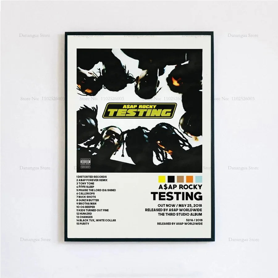 New ASAP Rocky Testing Live Love D.M.B.Tracklist Music Album Cover Poster Prints Wall Art