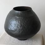 Large Black Moon Jar Ceramic Vase Ornament