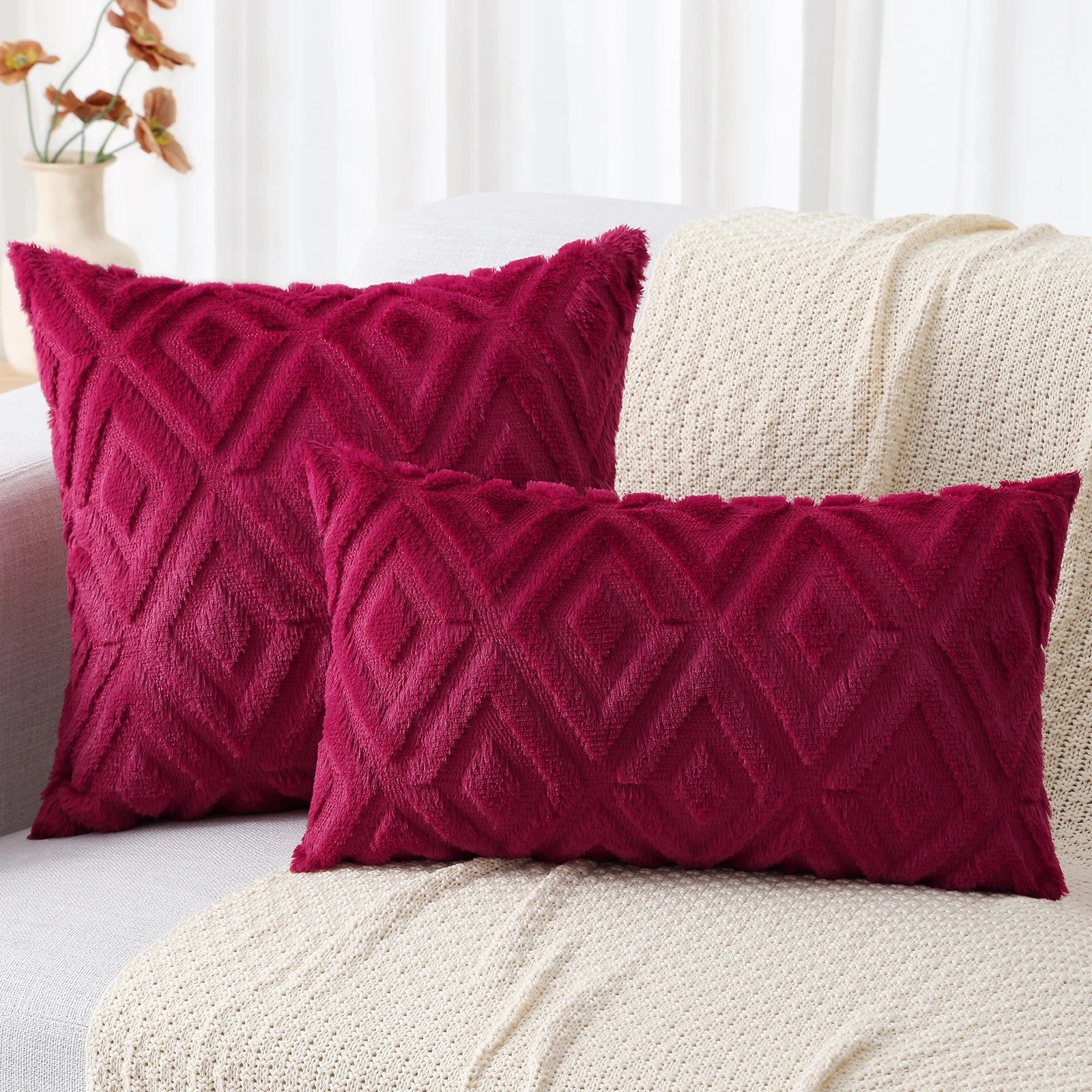 HAPIHAPPY Throw Pillow Covers Set of 2