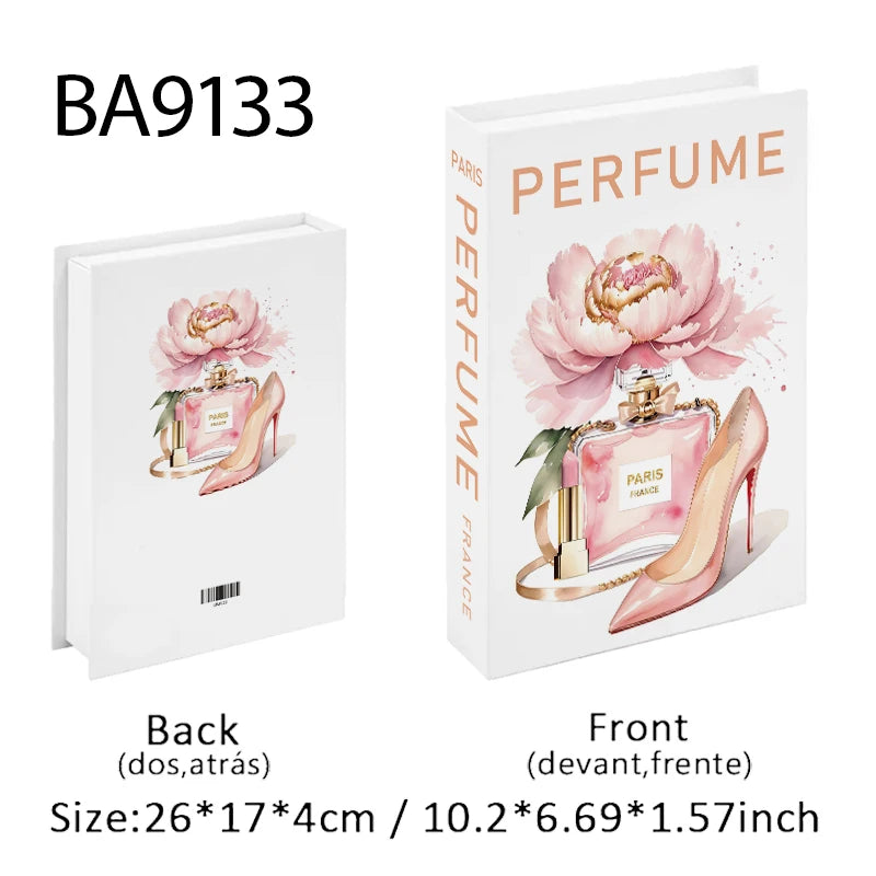 Fashion Luxury Fake Book Storage Box Perfume Decorative Books