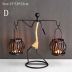 Nordic Metal Candlestick Abstract Character Sculpture