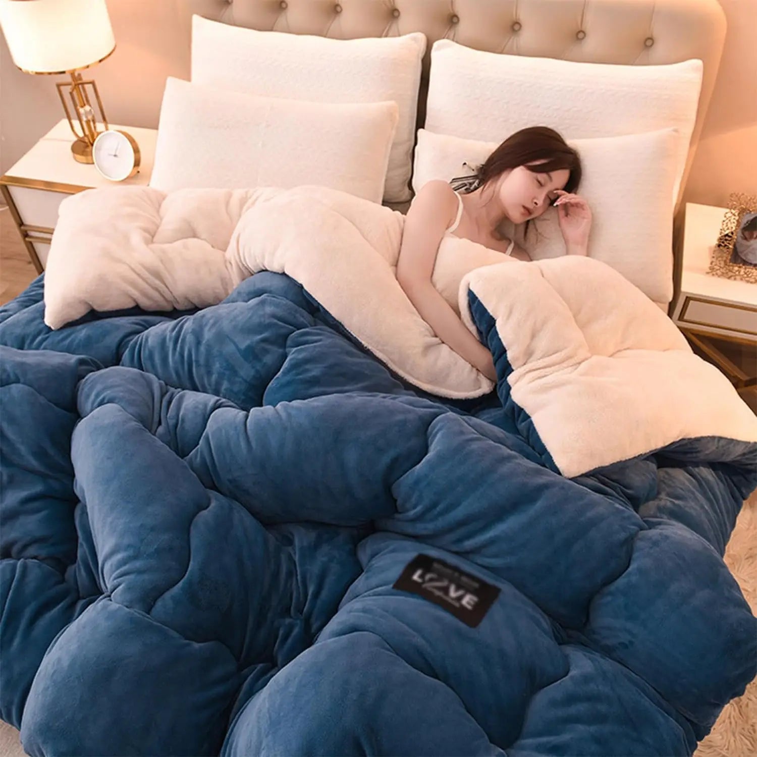 Winter Bedding Thick Quilt Blanket Thickened Warm Flannel Fleece Duvet Blanket