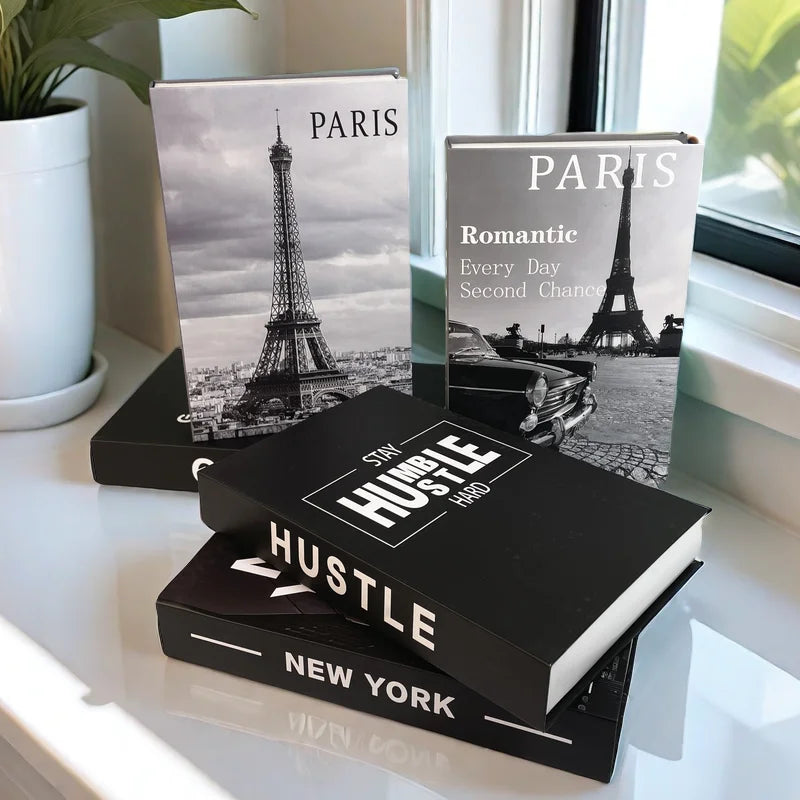 Open Luxury Fake Book Storage Box