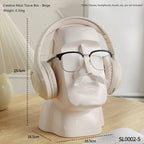 Creative Moai Stone Statue Tissue Box Glasses Holder Head Mounted Earphone Stand