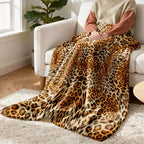 Throw Leopard pattern arts Cow skin pattern Flannel Blanket