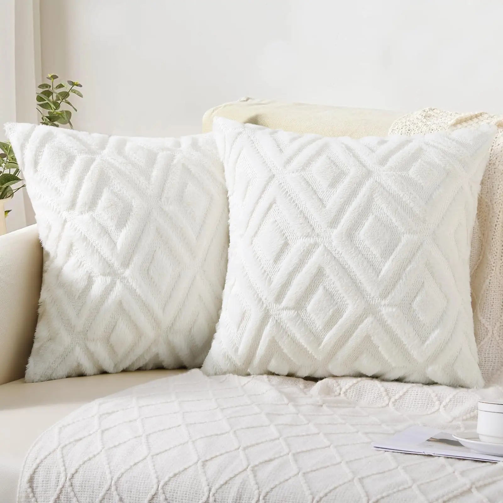 HAPIHAPPY Throw Pillow Covers Set of 2