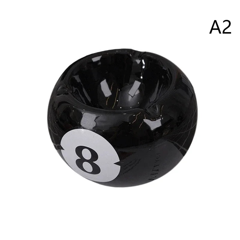 Unique Black Eight Ceramic Ashtray