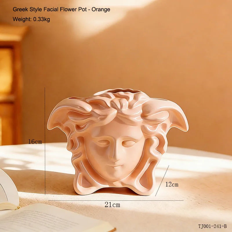 Greek Style Face Flowerpot