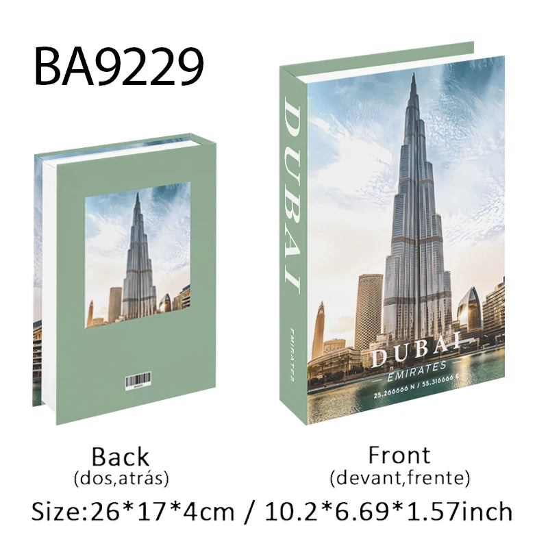 Fashion Paris Milan Luxe Fake book Decorative Books Storage Box