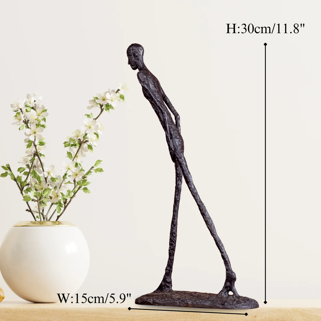 30cm Giacometti Sculpture Bronze Walking Man Statue Abstract Skeleton