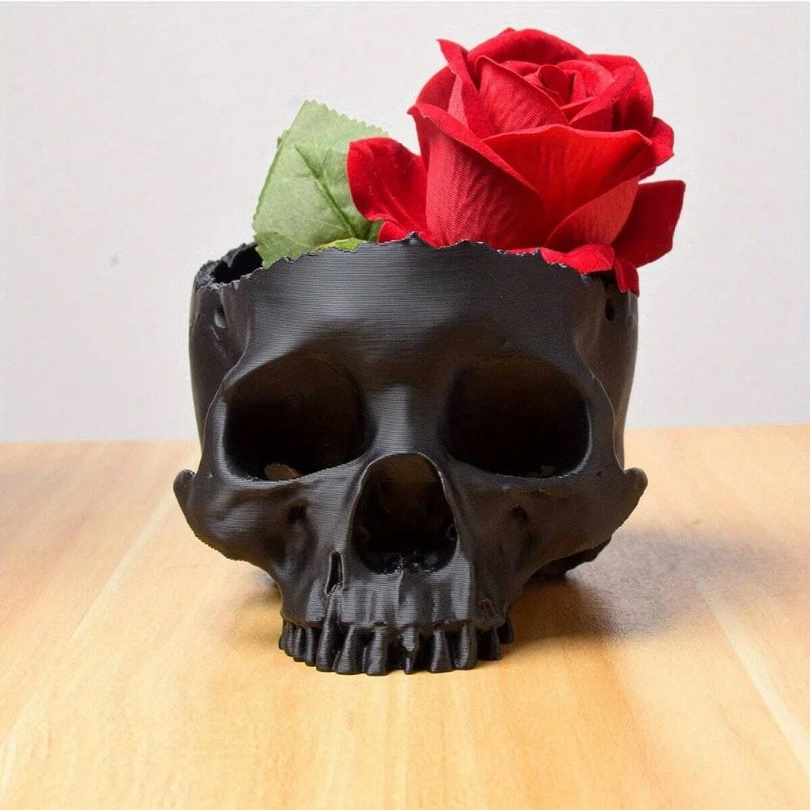 3D printed flowerpot hanging basket skull