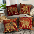 Indian floral elephant pattern pillow cover