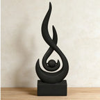 Piece Set of Black Flame-Shaped Ornaments