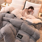 Winter Bedding Thick Quilt Blanket Thickened Warm Flannel Fleece Duvet Blanket