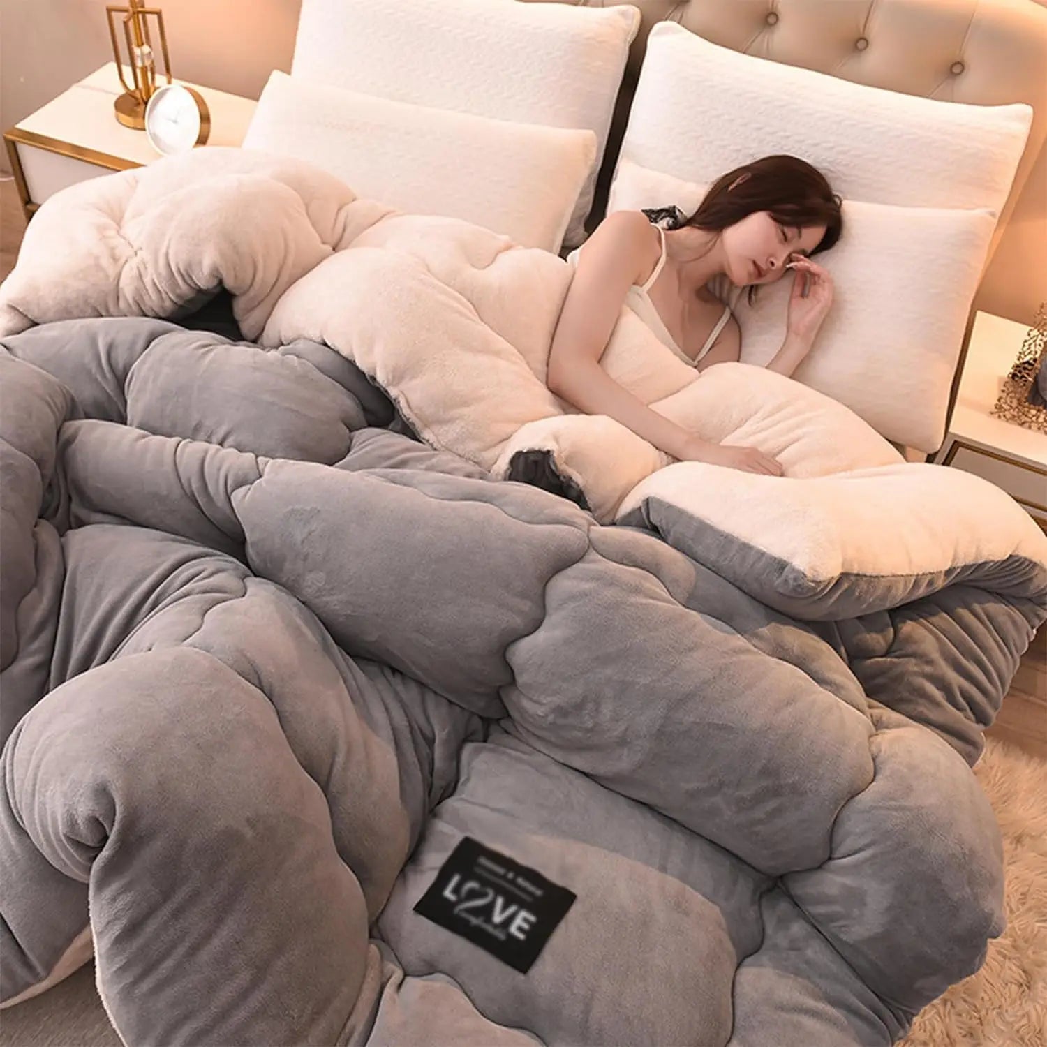 Winter Bedding Thick Quilt Blanket Thickened Warm Flannel Fleece Duvet Blanket