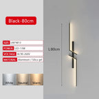 Long Strip LED Wall Lamp Modern Remote Control Dimming Living Roomdecor Wall Lamp