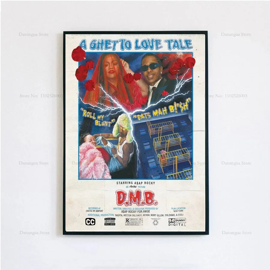 New ASAP Rocky Testing Live Love D.M.B.Tracklist Music Album Cover Poster Prints Wall Art