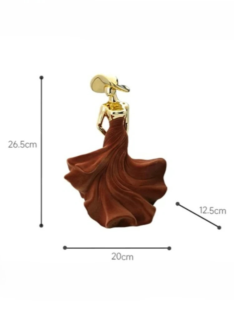 Luxury Home Decor Electroplating Flocked Figure