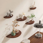 Solid Wooden Semicircle Wall Shelves