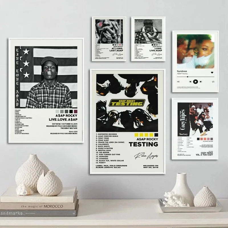 New ASAP Rocky Testing Live Love D.M.B.Tracklist Music Album Cover Poster Prints Wall Art