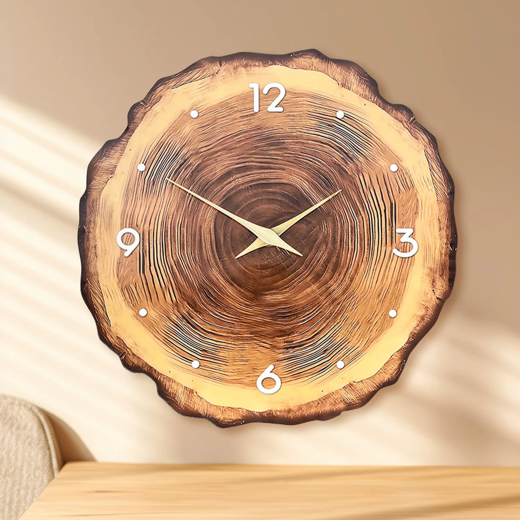 1pc wooden ring veneer wall clock