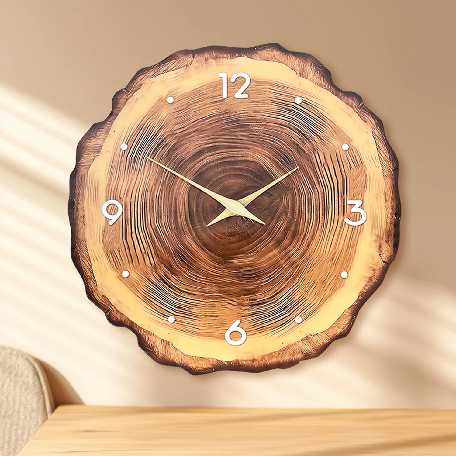 1pc wooden ring veneer wall clock