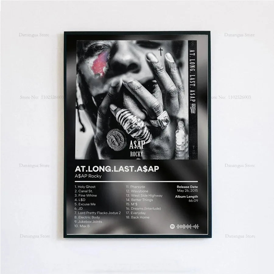 New ASAP Rocky Testing Live Love D.M.B.Tracklist Music Album Cover Poster Prints Wall Art