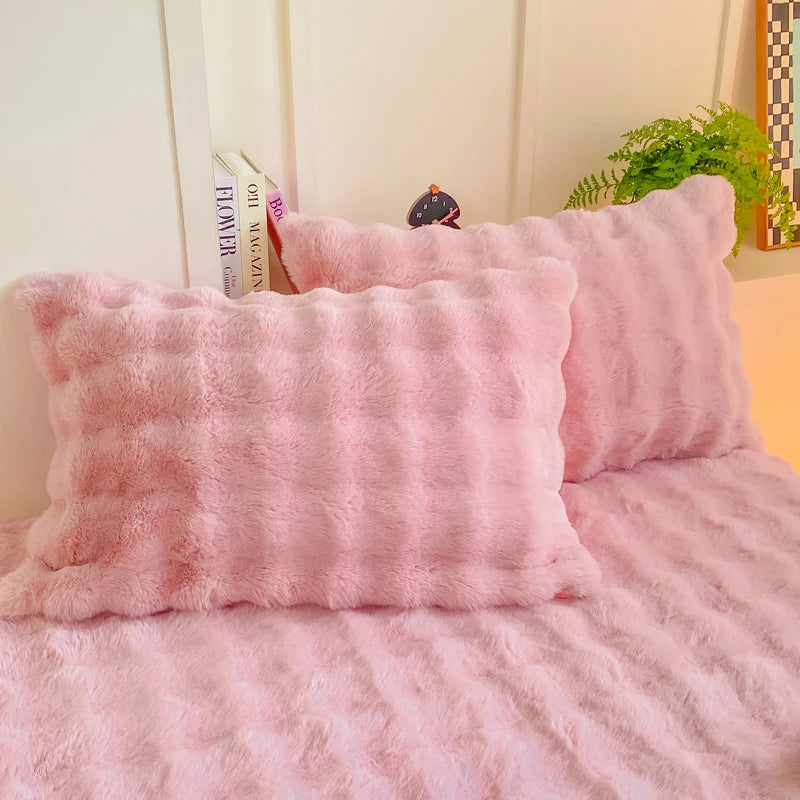 2pcs Fluffy Plush Pillowcase
