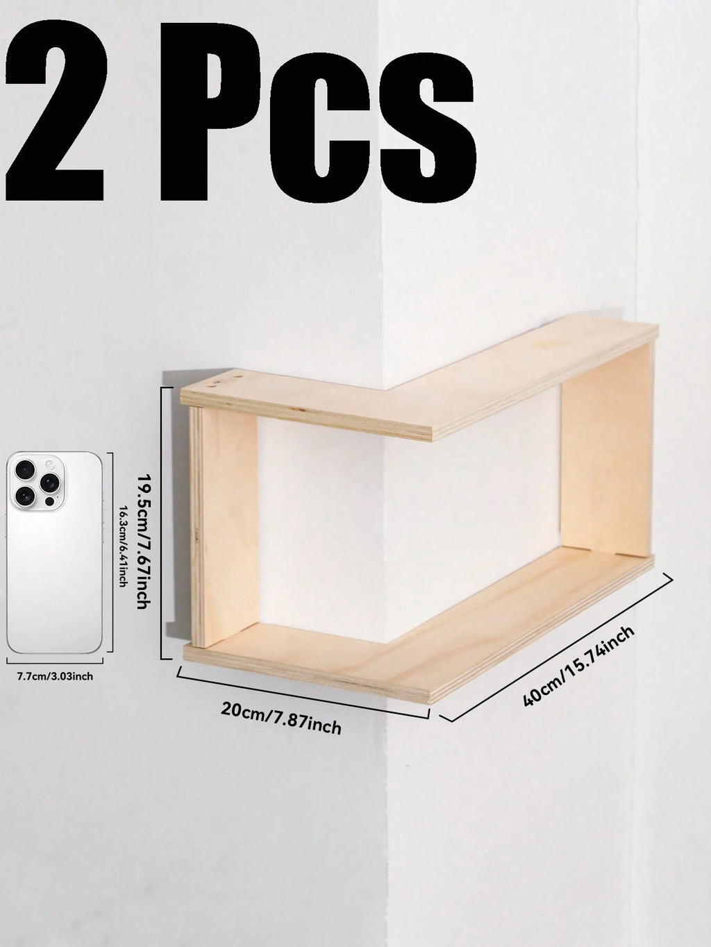 Corner Floating Wooden Shelves