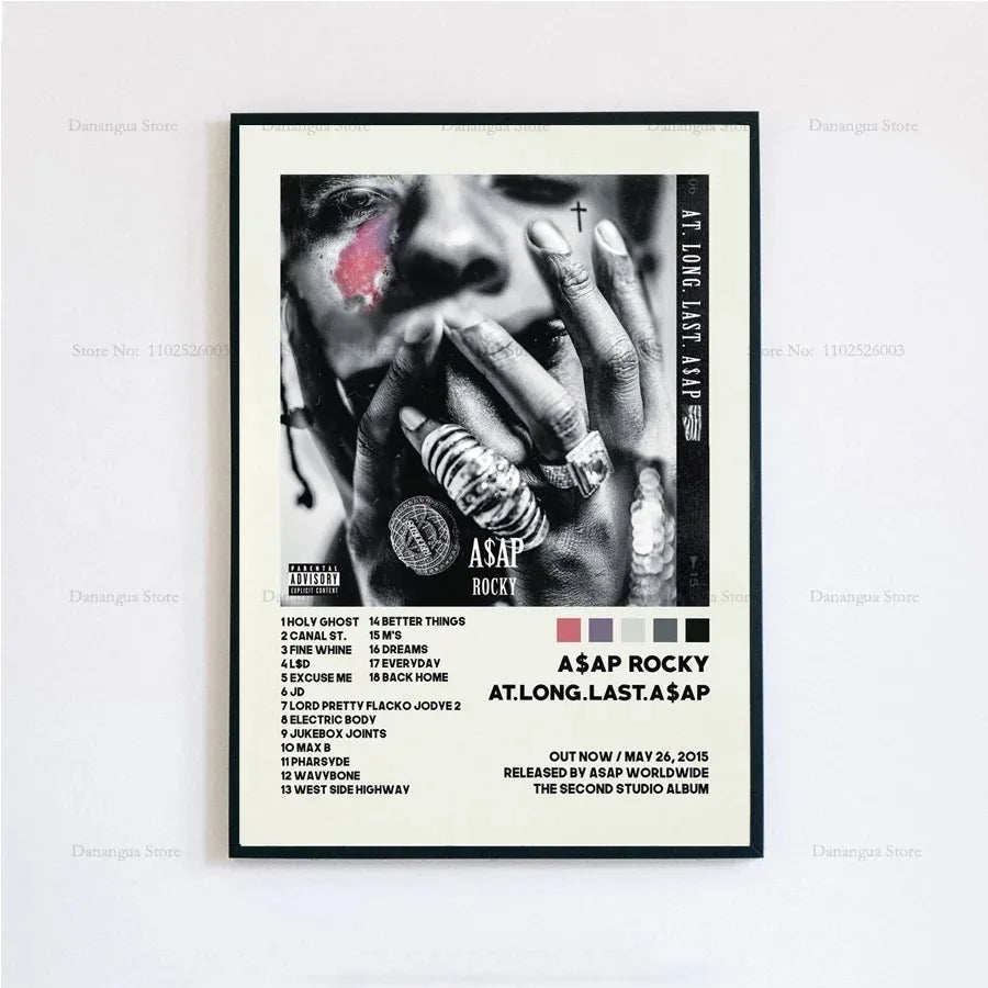 New ASAP Rocky Testing Live Love D.M.B.Tracklist Music Album Cover Poster Prints Wall Art