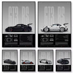 Minimalist 911 GT3-RS 718 GT4 RS Hyper Car Sports Car Supercar Poster