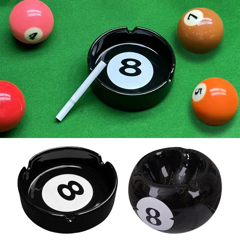 Unique Black Eight Ceramic Ashtray
