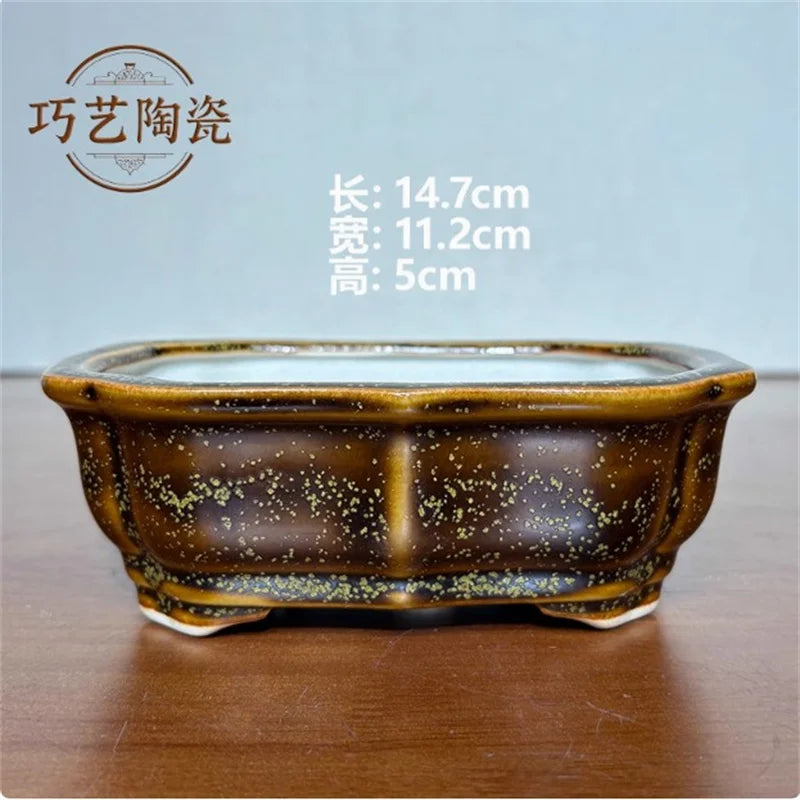 Porcelain Glazed Colorful Bonsai Pot