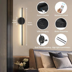 2PCS Battery Operated Wall Sconces Wireless Rechargeable Lamp