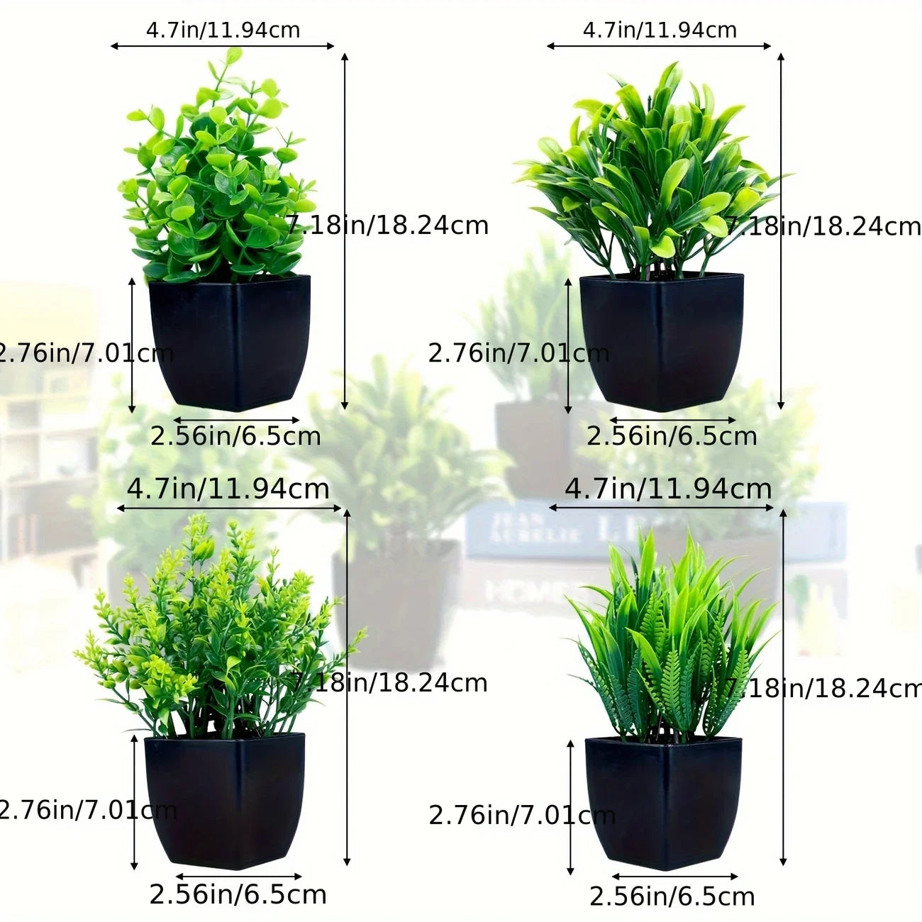 1pc Fake Mini Artificial Eucalyptus Potted Plant