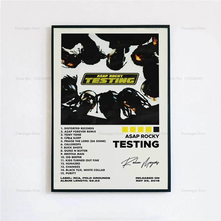 New ASAP Rocky Testing Live Love D.M.B.Tracklist Music Album Cover Poster Prints Wall Art
