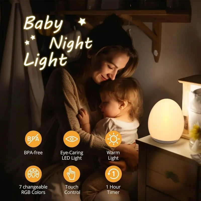 7 Color Changing Night Light RGB Remote Control Touch Dimmable Lamp