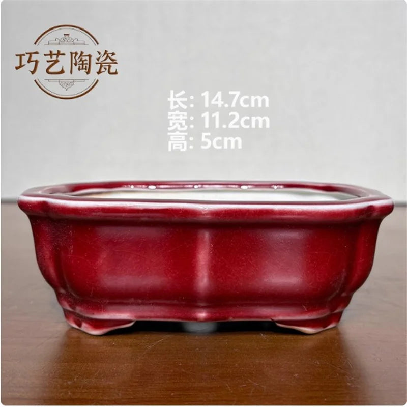 Porcelain Glazed Colorful Bonsai Pot