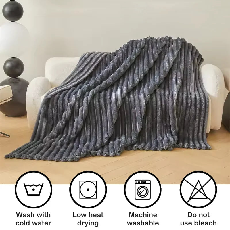 throw Blanket for Bed - 250GSM Soft & Warm Fluffy Blanket