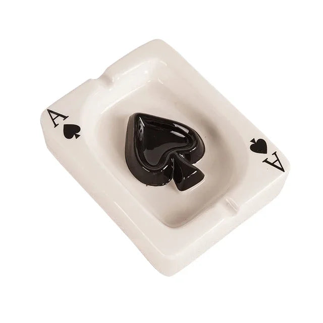 European Poker Ashtray Red Heart A Creative Porcelain Ashtray