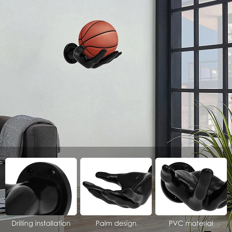 Basketball Storage Rack Wall Mounted Hand Shaped Ball Rack