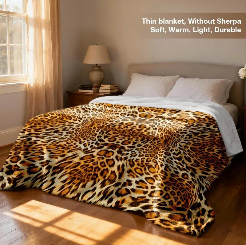 Throw Leopard pattern arts Cow skin pattern Flannel Blanket