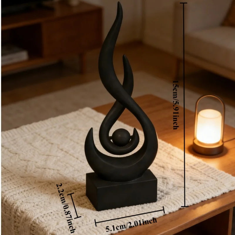 Piece Set of Black Flame-Shaped Ornaments