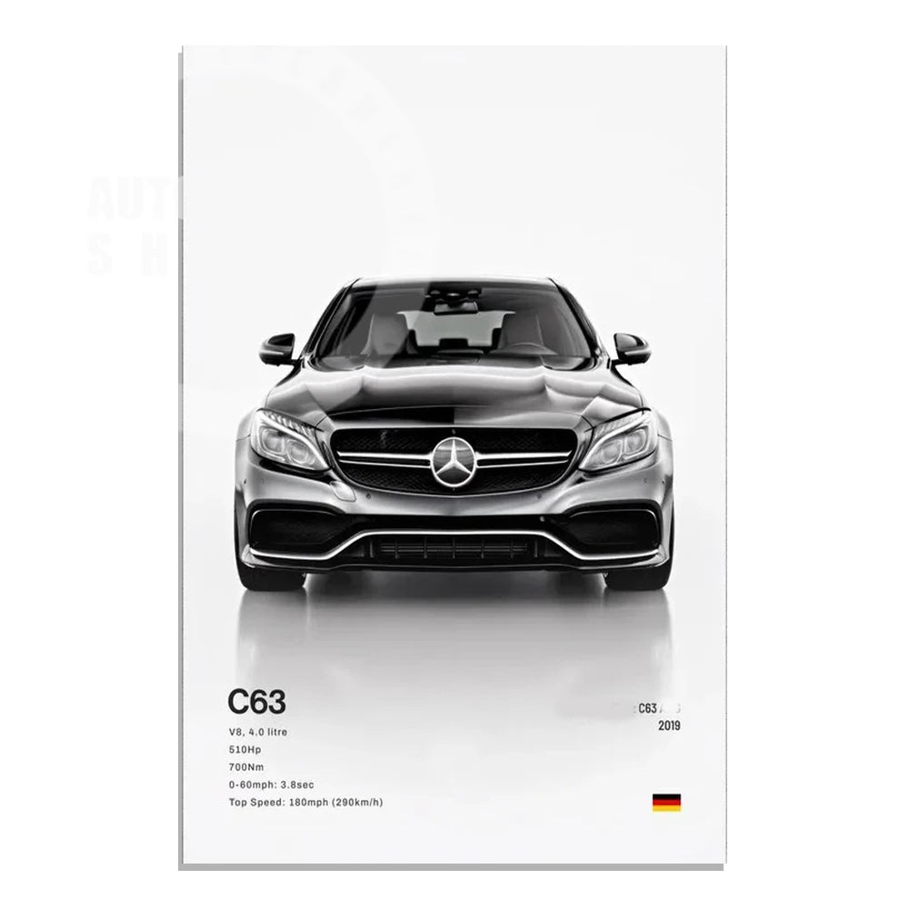 Minimalist Hyper Car Poster - E60 M5 CS M3 G800 911 GT3RSports Car Supercar Canvas