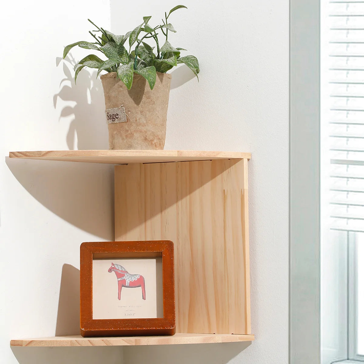 2/4/5 Layers PVC Wooden Corner Shelf