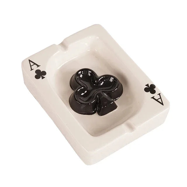 European Poker Ashtray Red Heart A Creative Porcelain Ashtray